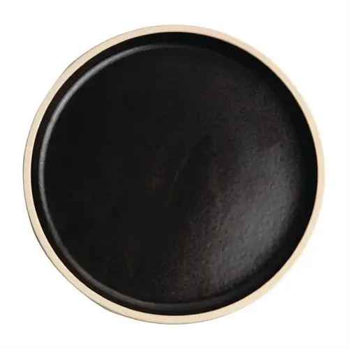  Olympia Assiettes rondes Canvas noir 18cm lot de 6 