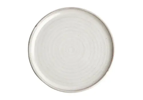  Olympia Assiettes rondes Canvas à bord étroit blanc 26,5cm lot de 6 