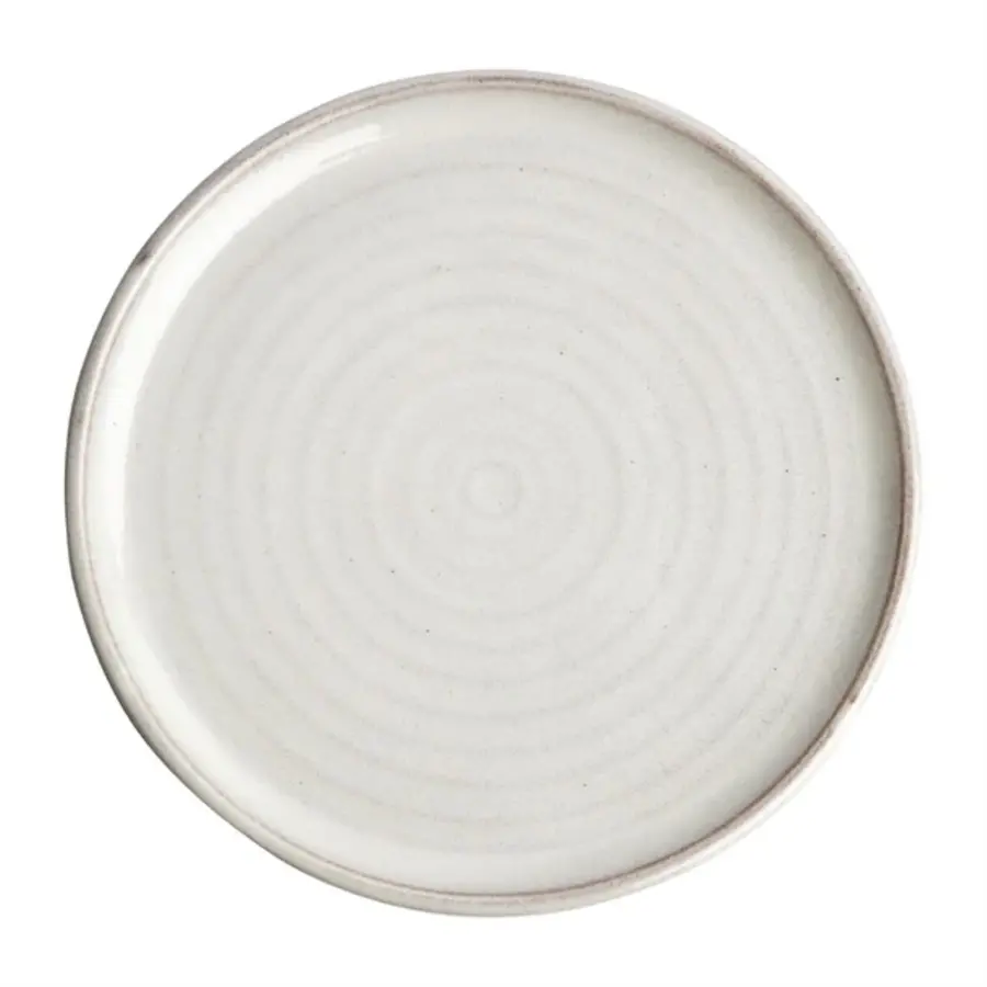 Assiettes rondes Canvas à bord étroit blanc 26,5cm lot de 6