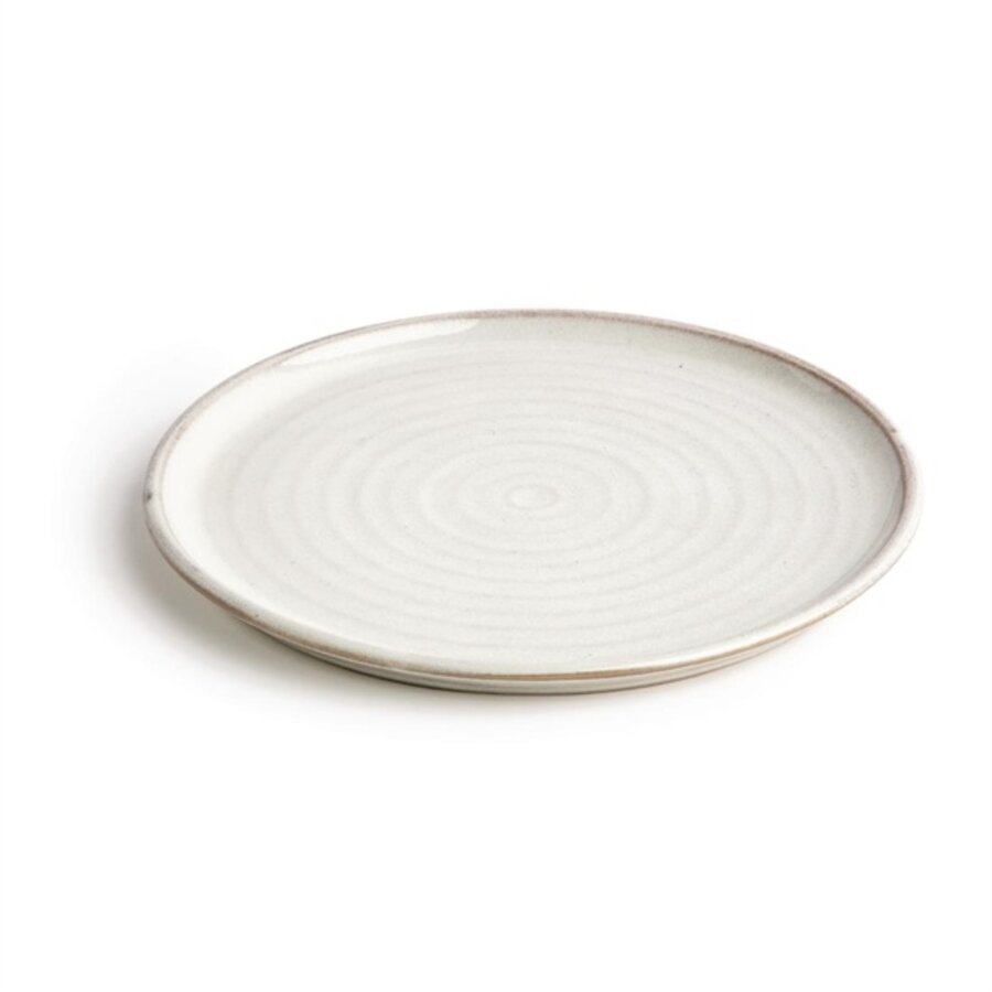 Assiettes rondes Canvas à bord étroit blanc 26,5cm lot de 6