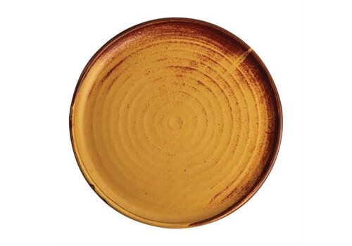  Olympia Assiettes rondes Canvas à bord étroit orange rouille 26,5cm lot de 6 