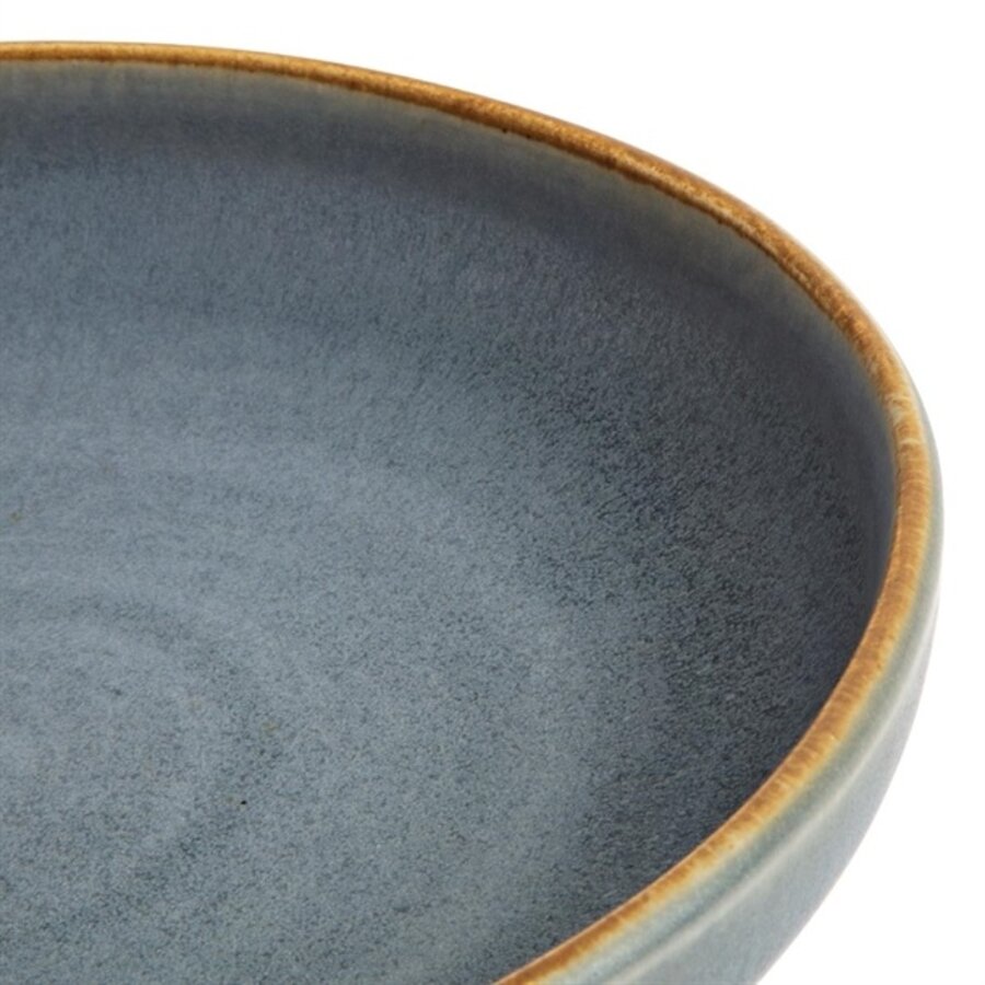 Assiettes creuses Canvas granit bleu 23cm lot de 6