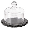 APS Plateau ardoise & cloche en verre