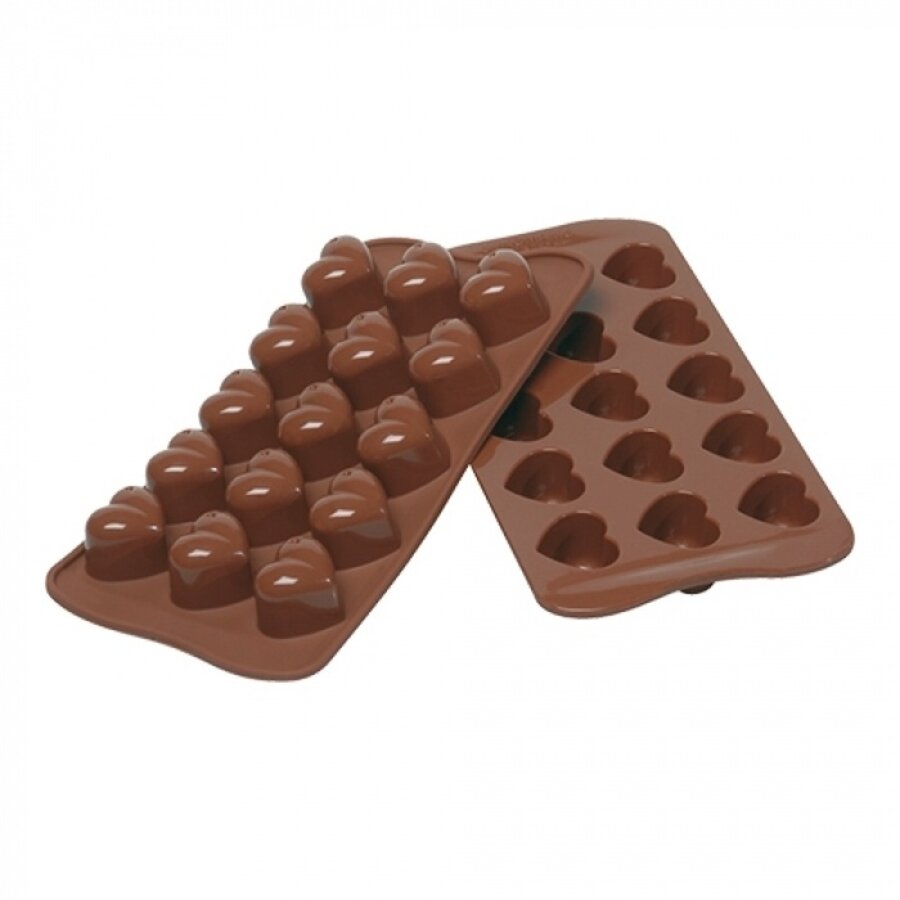 Moule à chocolat coeur silicone 15 compartiments