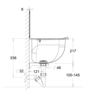 Bassin de vidage inox L 455 x P 340 x H 217 mm