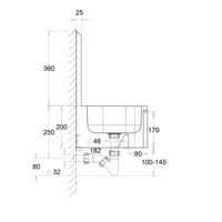 Lave-mains rectangulaire inox