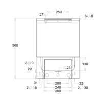 Lave-mains rectangulaire inox