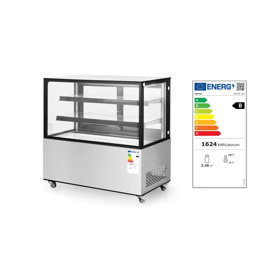 Vitrine réfrigérée avec 2 étagères en verre ajustables 3 dimensions de 230V