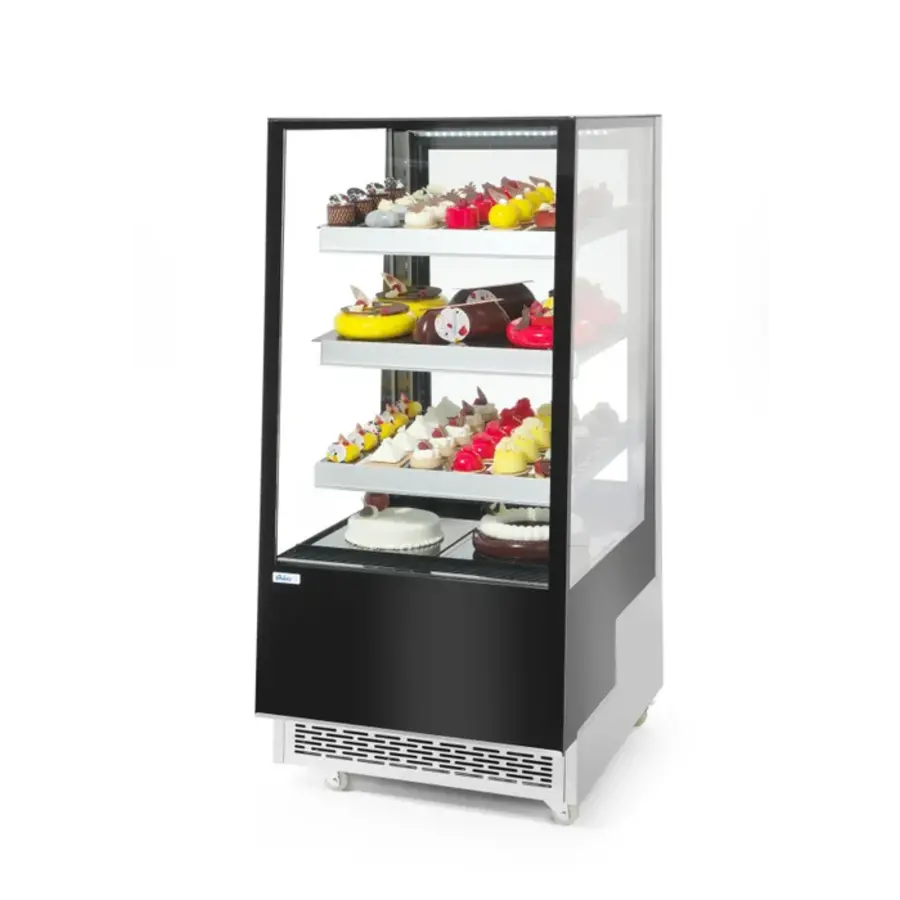 Vitrine réfrigérée à 3 étagères inclinées noir 650x833x (h) 1460 de 230V