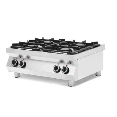  ProChef Table de cuisson à gaz en Inox- 4 feux -  800x700x(h)310 - Bruleurs 2x 6 kW + 2x 3.5 kW 