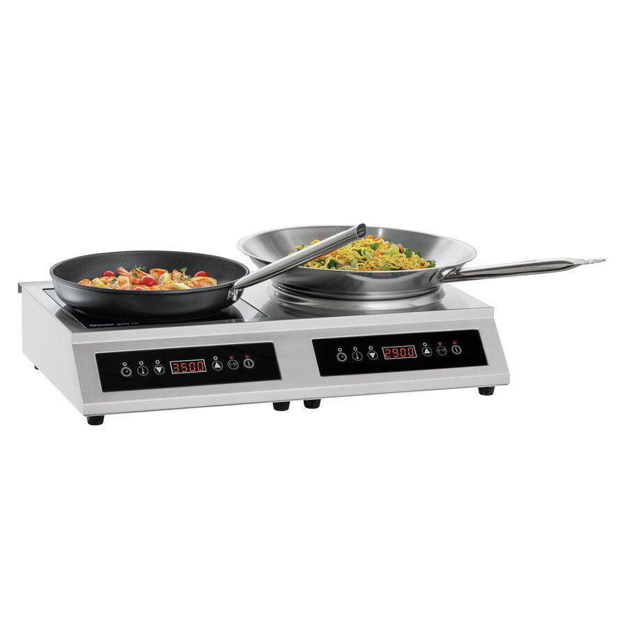 Combinaison plaque/wok à induction noir/argent 7kW 230V