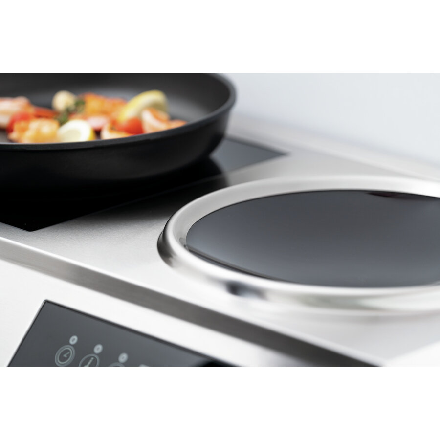 Combinaison plaque/wok à induction noir/argent 7kW 230V