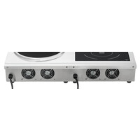 Combinaison plaque/wok à induction noir/argent 7kW 230V