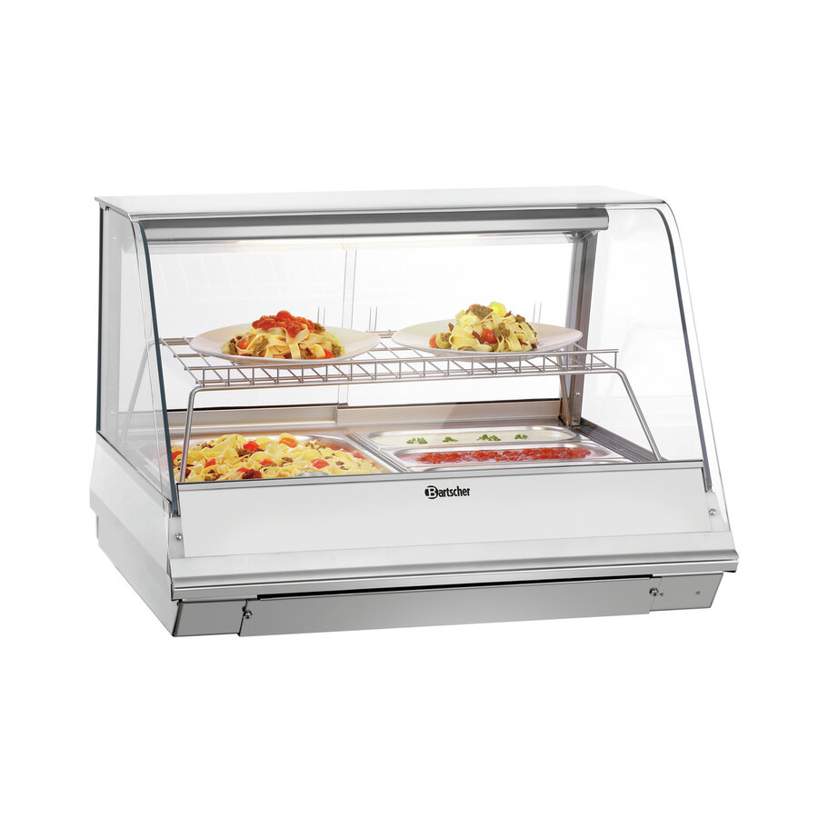 Vitrine chauffante argenté en inox 230V