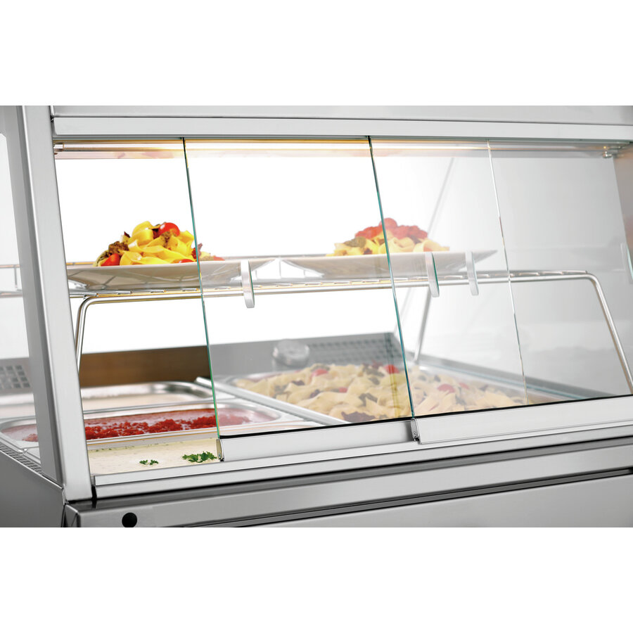 Vitrine chauffante argenté en inox 230V