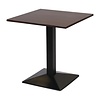 ProChef Table carré avec pied en métal et plateau en bois foncé turin 700 mm