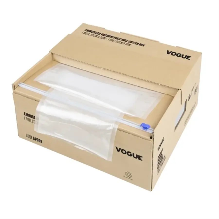 Rouleau d'emballage sous vide (gaufré) 200 et 300 mm | avec boîte de découpe