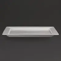 Assiette rectangulaire à bord large | Porcelaine | 400x295mm