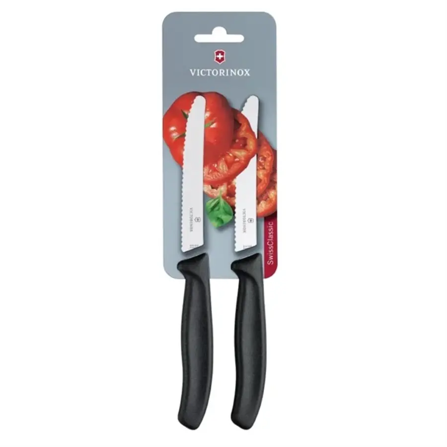 Couteau dentelé à tomates 11 cm (Lot de 2) | 3 coloris