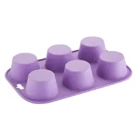 Moule à muffins flexible en silicone à six trous, violet (allergène)