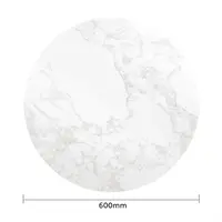 Plateau de table rond effet marbre blanc 600 mm