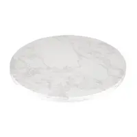 Plateau de table rond effet marbre blanc 600 mm
