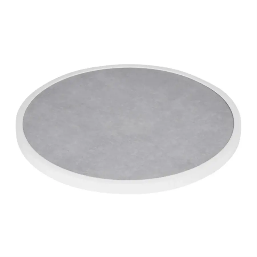 Plateau de table rond en fibre de verre, effet pierre grise, 580 mm