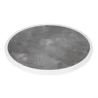 Plateau de table rond en fibre de verre, effet pierre foncée, 580 mm