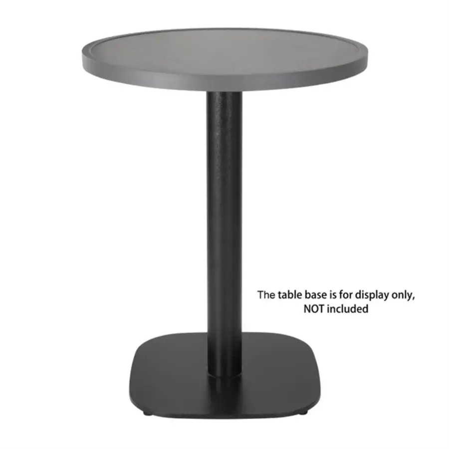 Plateau de table rond en fibre de verre, noir brossé 580 mm