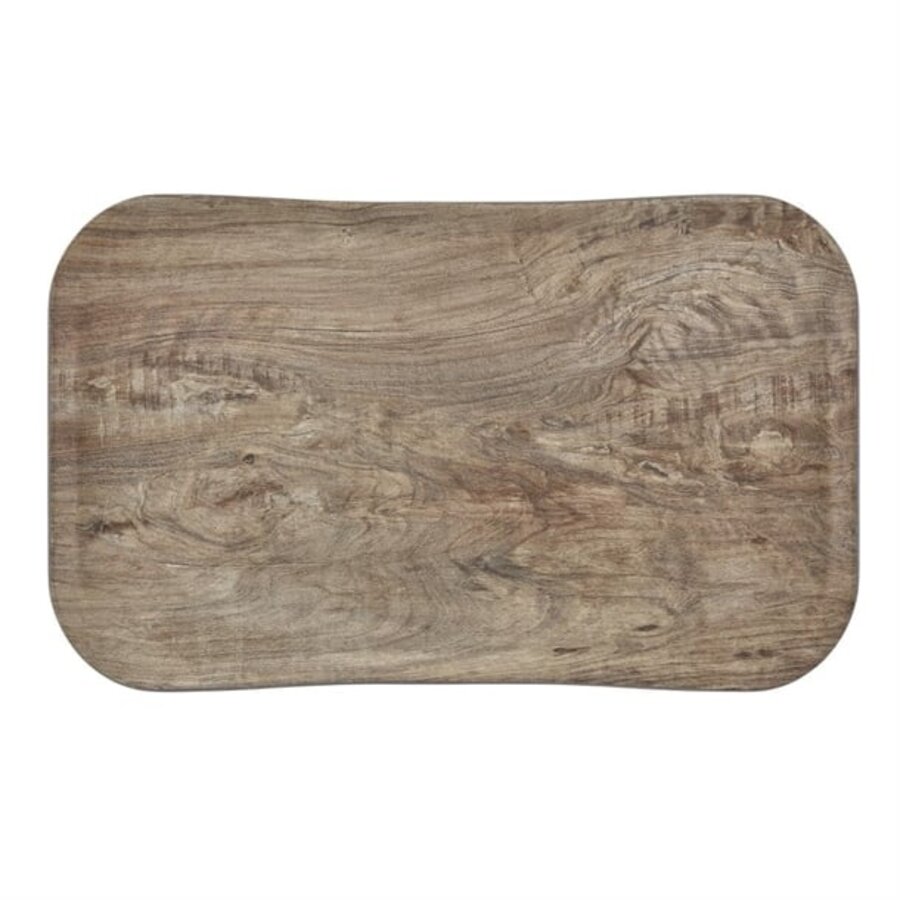 Plateau rectangulaire décor rustique chêne clair 32x53cm