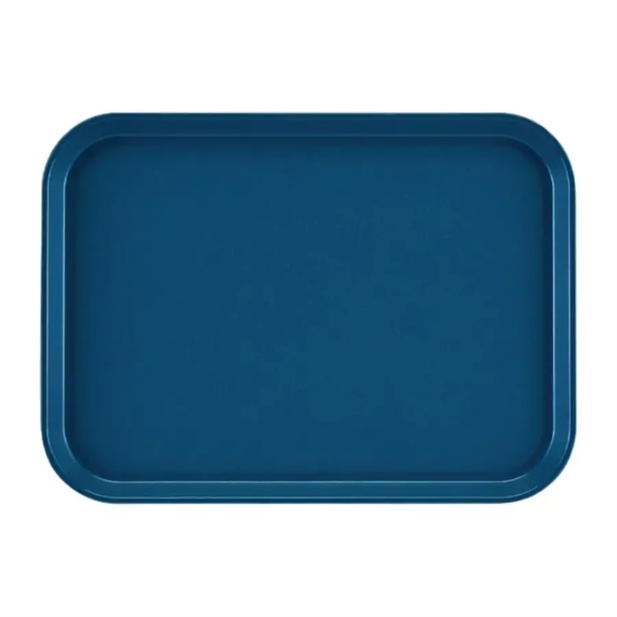 Plateau antidérapant rectangulaire en fibre de verre bleu 350 mm