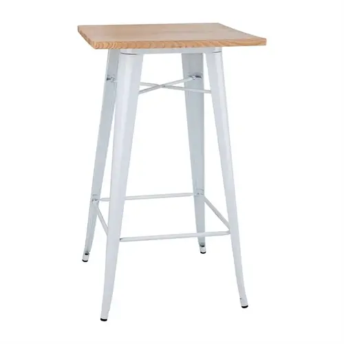  ProChef Table de bar bistro avec plateau en bois blanc (simple) 