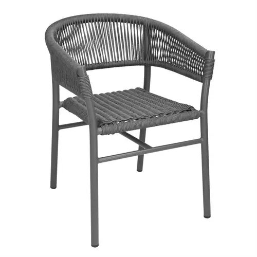  ProChef Chaises en osier torsadé en corde mélangée grise (paquet de 2) 