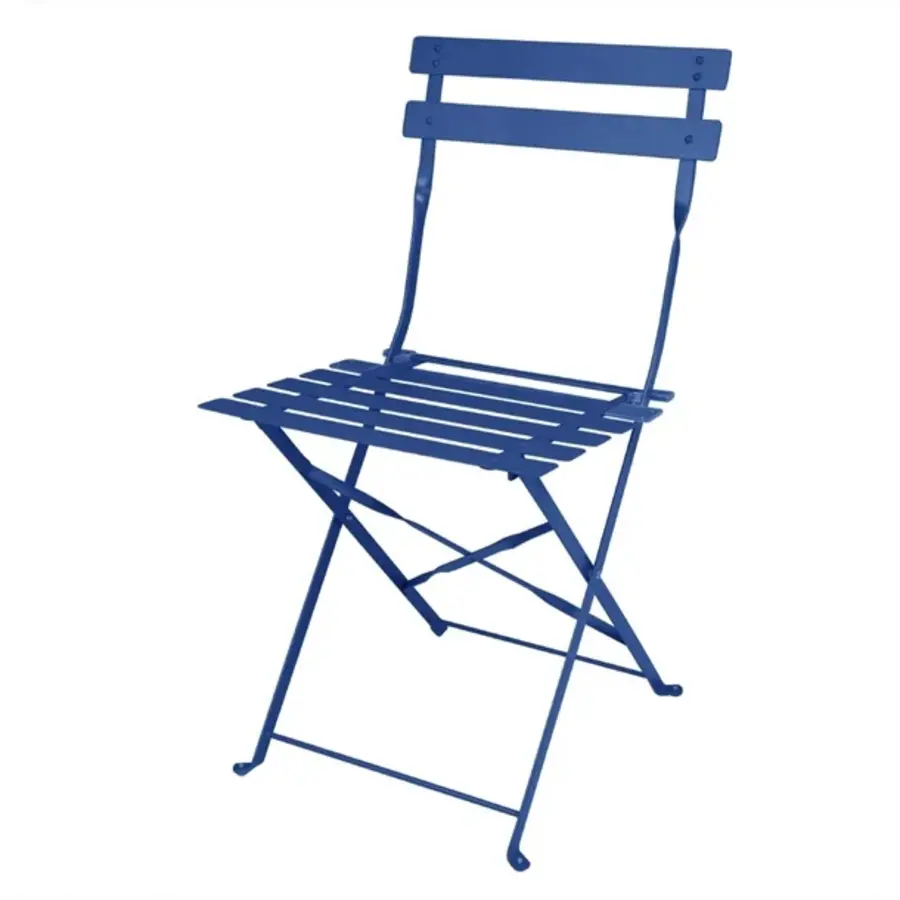 Chaises pliantes style trottoir bleu marine foncé (pack de 2)