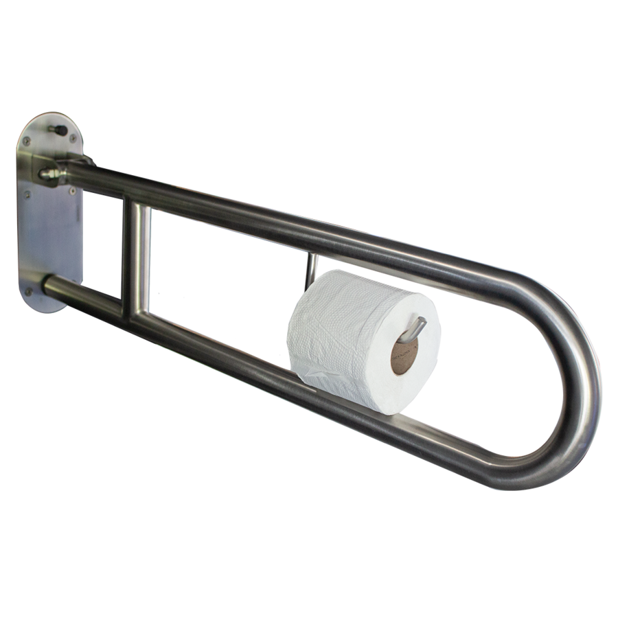 Barre relevable en inox pour toilette - 800 mm