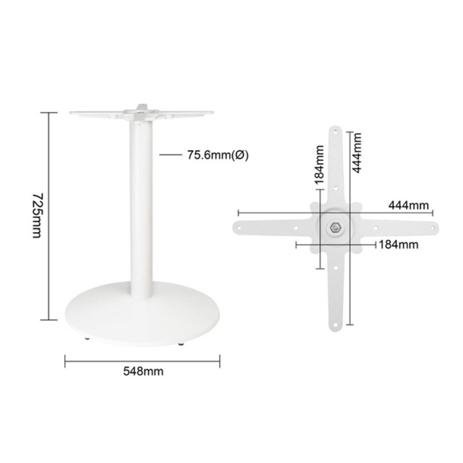 Pied de table ronde blanche 548(L)x728(H)mm