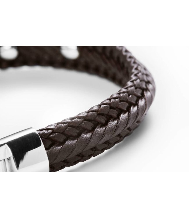 Leder Hundehalsband Mit Gravurplatte – Größe L (43–55 Cm), Braun, Messingbeschläge