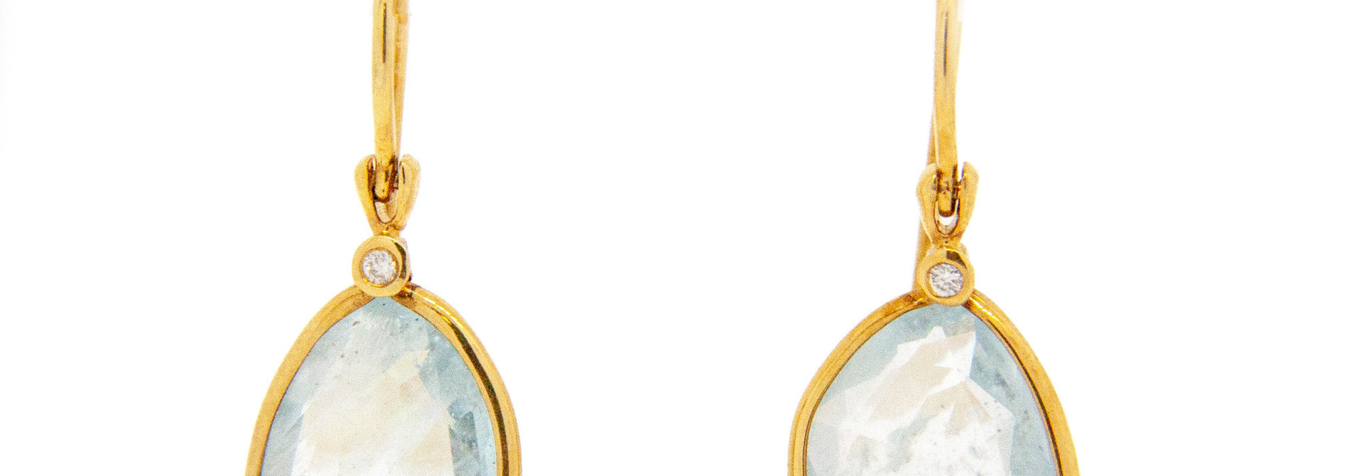 Earring + G14K + Aquamarine 0.02ct H / SI