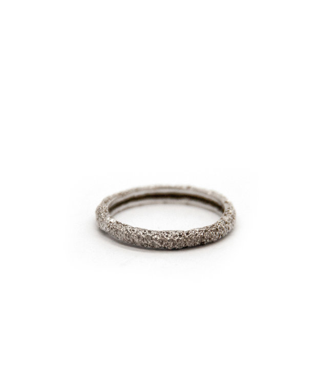 Arior Barcelona Trouwring Anell desert canya petit 18 karaats witgoud