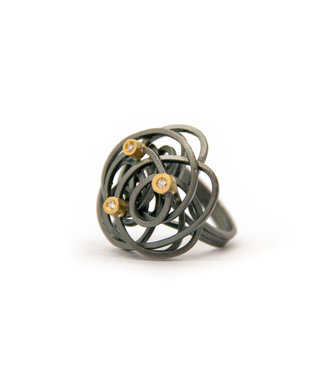 Arior Barcelona Caos silver & gold 3 brilliants ring