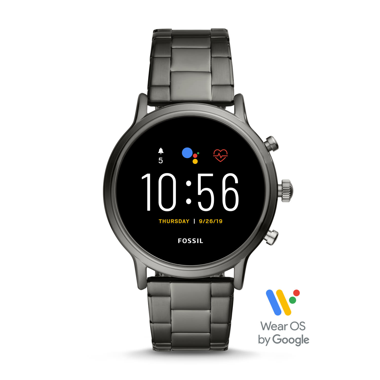 fossil gen 5 smartwatch the carlyle hr black silicone