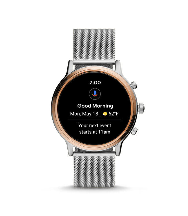 Fossil Gen 5 Smartwatch - Julianna Hr Stainless Steel Mesh FTW6061 - Juwelier de Vaal -Bergambacht