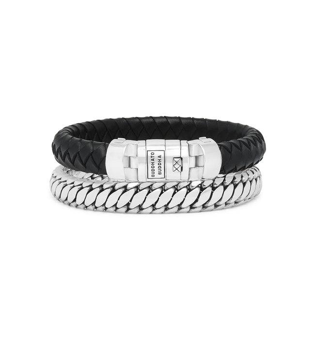 Bracelet Ben Customized Set Silver & Leather