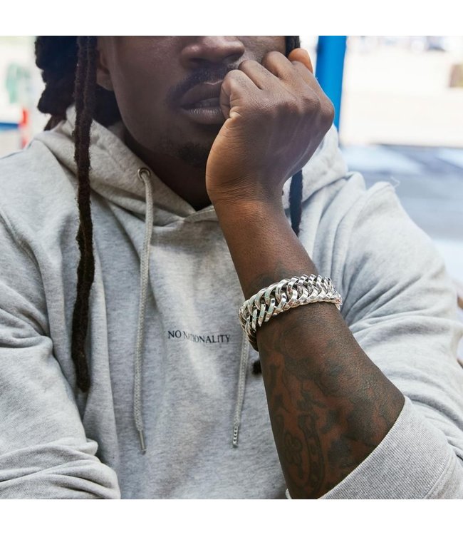 Buddha to Buddha Buddha to Buddha Schakel big Armband Zilver