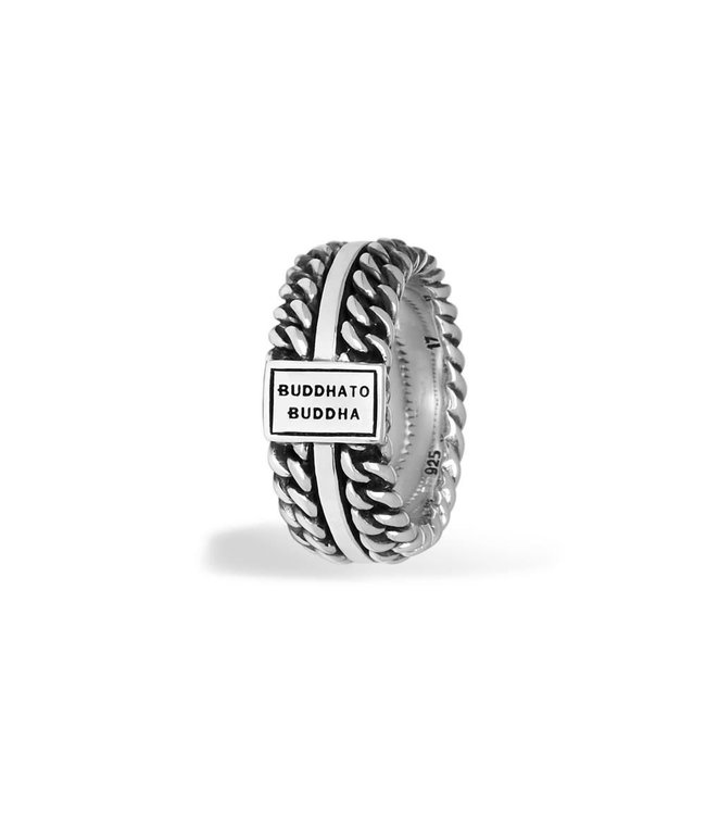 Buddha to Buddha Exclusieve Chain Texture Ring van 925 Sterling Zilver – Gratis Gravure