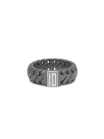 Buddha to Buddha Ring Ben Small Zwart Rhodium Zilver