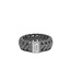 Ring Ben Small Zwart Rhodium Zilver