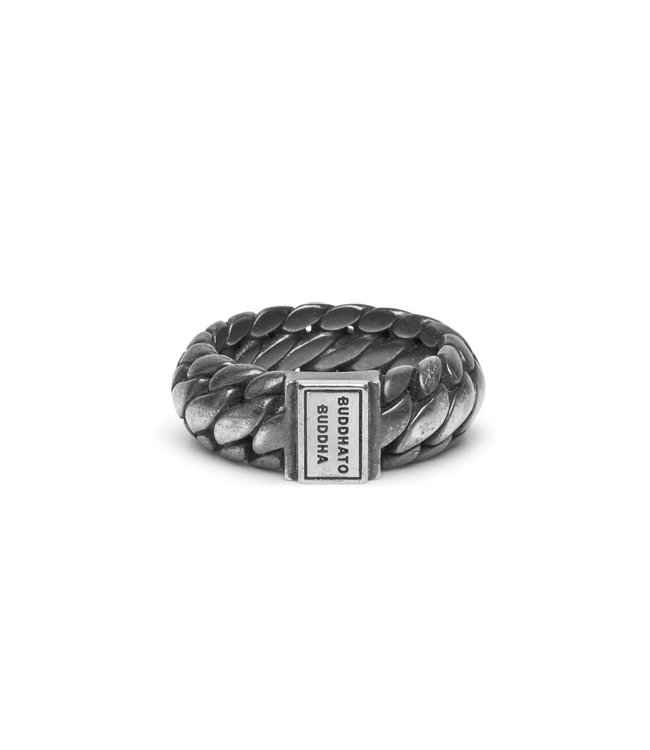 Ring Ben Small Zwart Rhodium Zilver