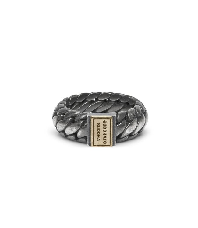 Buddha to Buddha Buddha to Buddha Ben Small Ring Schwarz Rhodium Gold