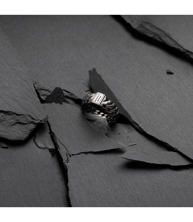 Buddha to Buddha Buddha to Buddha Julius Armband Zwart Rhodium Zilver